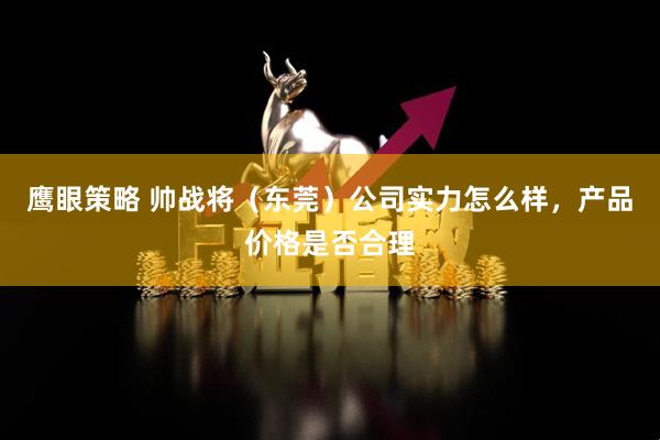 鹰眼策略 帅战将（东莞）公司实力怎么样，产品价格是否合理